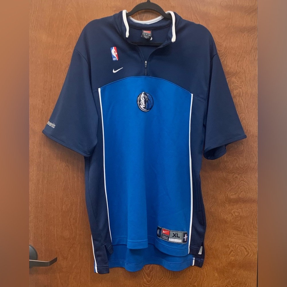 Vintage Nike Dallas Mavericks 1/4 zip shooting shirt/ warm-up pullover size XL